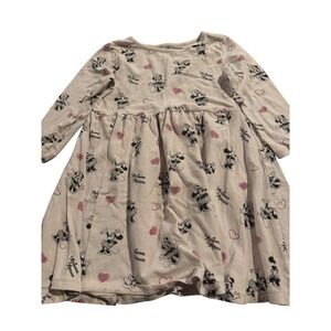 Disney Minnie Mouse Dress Girl's 4T Pink Long‎ Sleeve Character Toddler